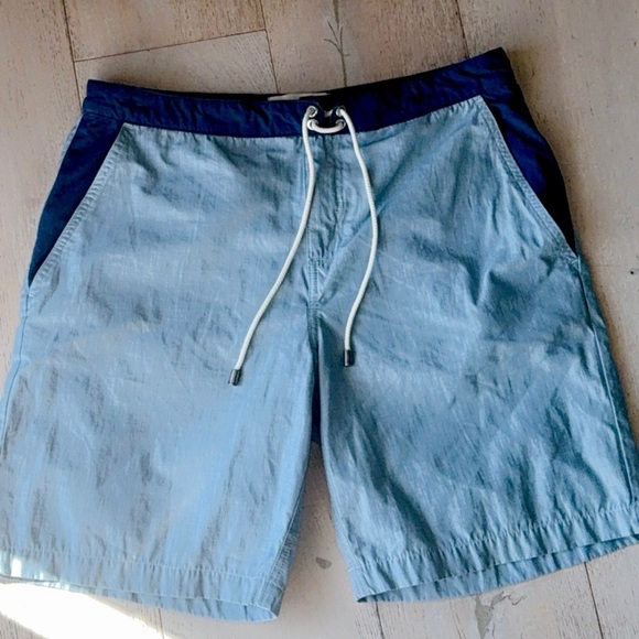 Solid & Striped chambray & Navy  Blue 7" Inseam Board Shorts NWOT - Picture 6 of 12